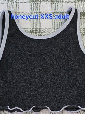 Honeycut XXS Adult Black Tank Top with Light Gray Trim